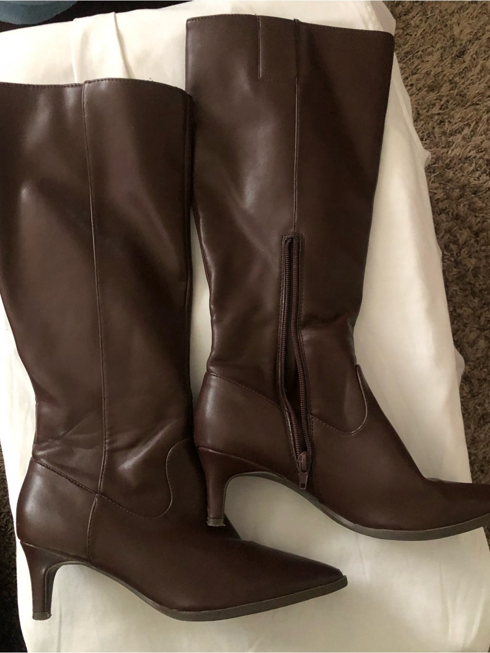 Classic Brown Leather Knee-High Boots